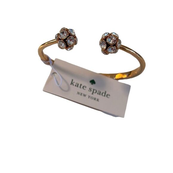 Kate Spade Time to Shine Rose Gold Toned Open Hinged Cuff Bracelet. - Picture 5 of 5